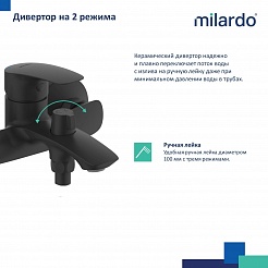 Milardo Смеситель для ванны Rora RORBL00M02 – фотография-5